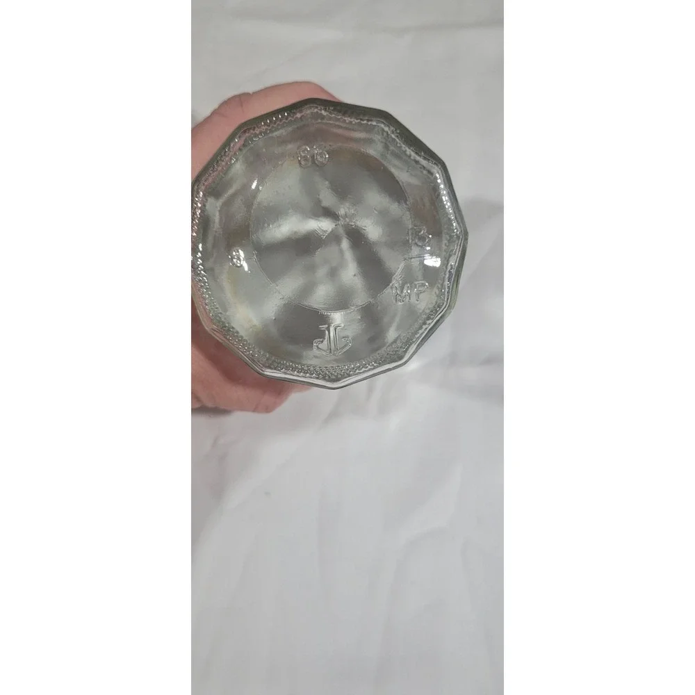 Vintage Anchor Hocking Quilted Patchwork Jelly Jar Set Lot of 2